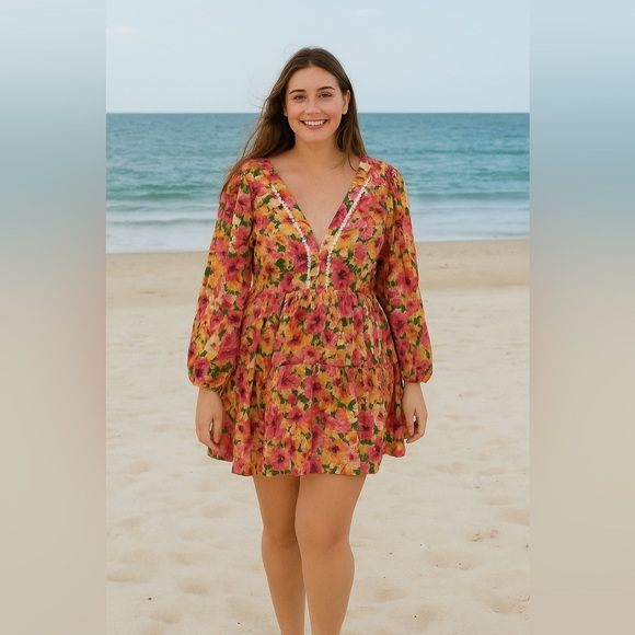 Shein Vcay Floral Mini Dress - Picture 1 of 7